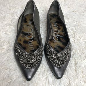 Sam Edelman Metallic Embellished pointed Flats
